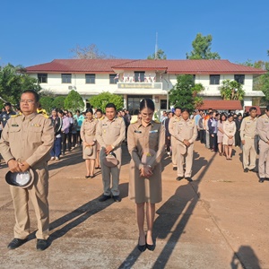 ภาพกิจกรรมเคารพธงชาติและร้องเพลงชาติไทย ในวันจันทร์ ที่ 17 เดือนกุมภาพันธ์ พ.ศ. 2568