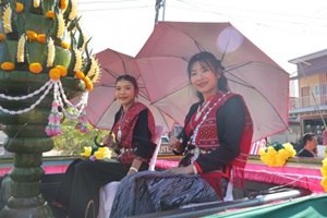 องค์การบริหารส่วนตำบลมาย เข้าร่วมงานประเพณีบุญเบิกฟ้าเดือน 3  ครั้งที่ 8 ประจำปี 2568 อำเภอบ้านม่วง จังหวัดสกลนคร
